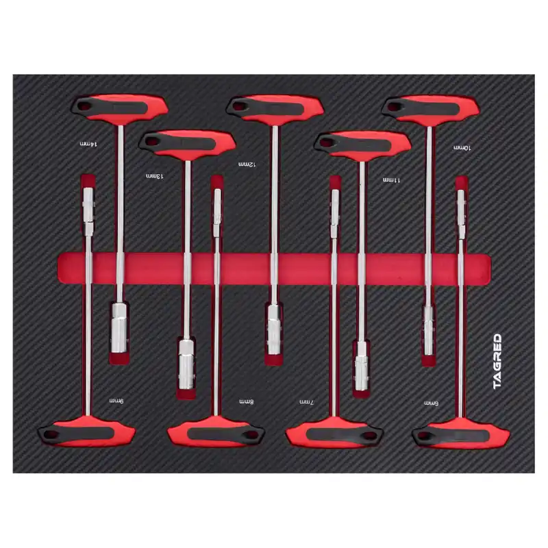 PERFORMANCE inserție pentru cărucior de atelier, set de chei cu mâner ergonomic în formă de T, 9 piese TA18515 Ofertă specială