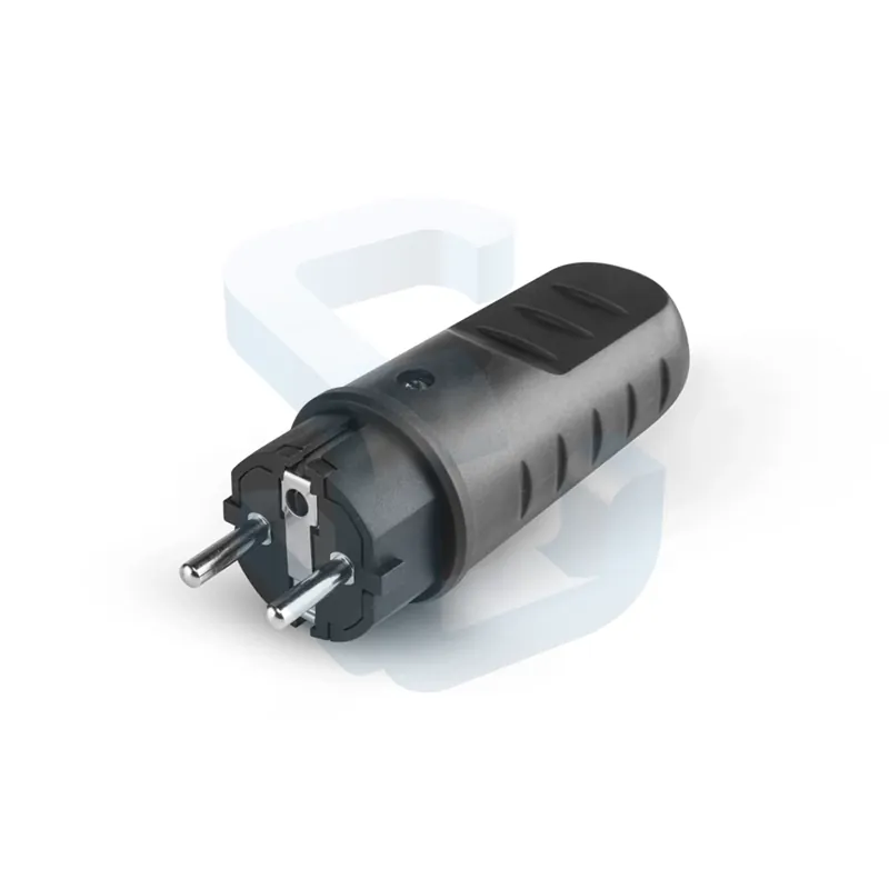 Cumpărături sigure Stecher cauciuc Schuko Scame, 2P+E, 16 A, 250 V, standard german/francez, negru