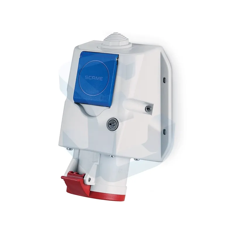 Priza combinata trifazica/Schuko Scame, 32 A, 3P+N+E, 346-415 V, IP 44, montaj aplicat Expediere rapidă