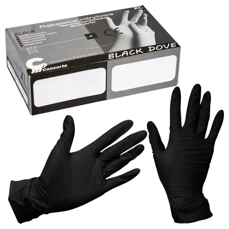 Ultima șansă Mănuși nitril negre Black Dove XL 100 buc. Consorte