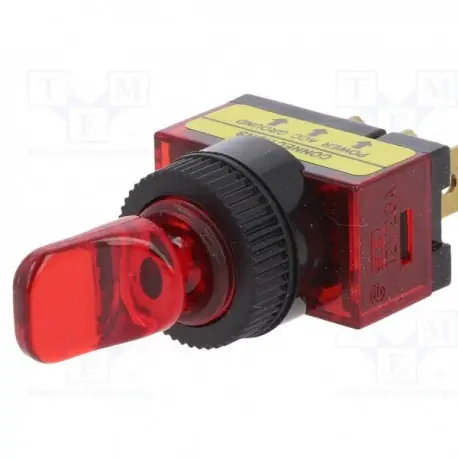 COMUTATOR BASCULANT 12 V CU BEC ROSU AK01 SMG Livrare gratuită