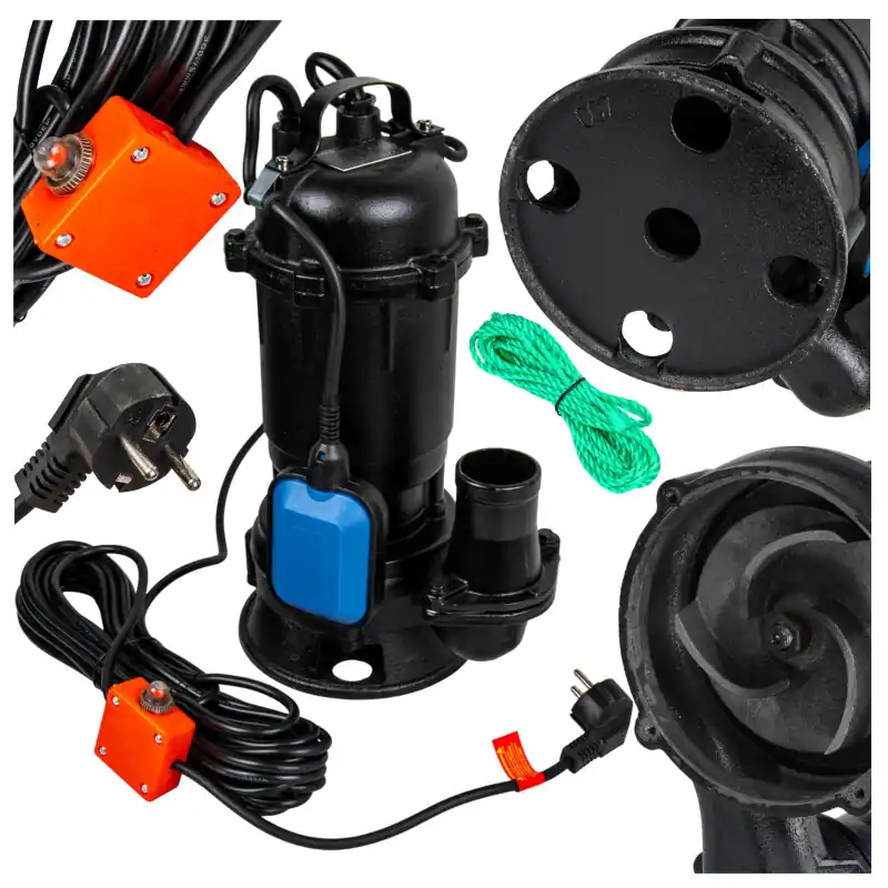 Reducere de preț Pompă pentru fosă cu tocător + întrerupător termic cu plutitor WQD