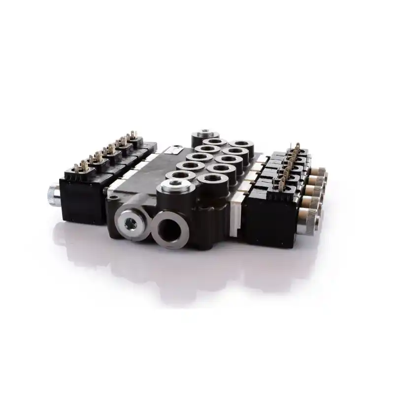 Super ofertă Distribuitor hidraulic 5 secțiuni comandă electrică 80 l/min 24V