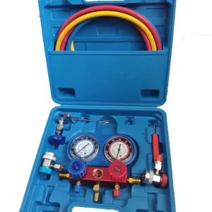 Calitate înaltă Set manometru pentru măsurare scurgeri și presiune sistem climatizare aer condiționat - albastru G02670