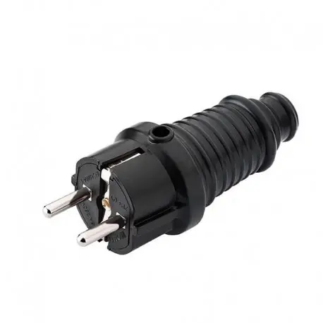 Preț redus STECHER DIN CAUCIUC NEGRU MONO CU CP 16 A MAX 3500 W 170-010102-805