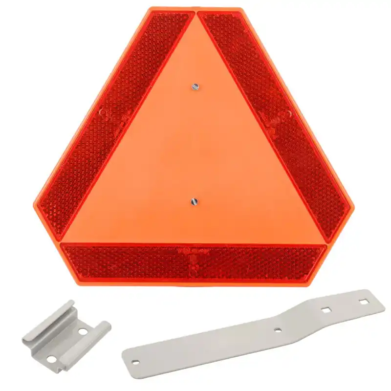 Placă de distincție triunghiulară pentru vehicule cu viteză redusă din plastic + suport Disponibil imediat