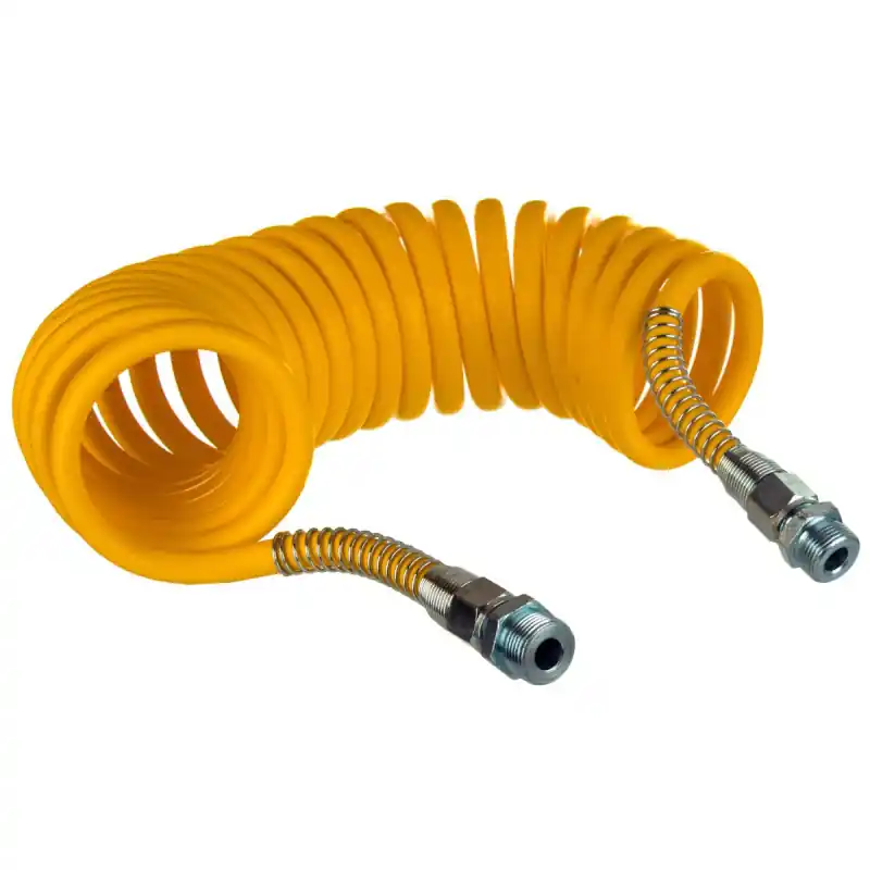 Disponibil imediat Furtun pneumatic spiralat M22 galben 5,5 m