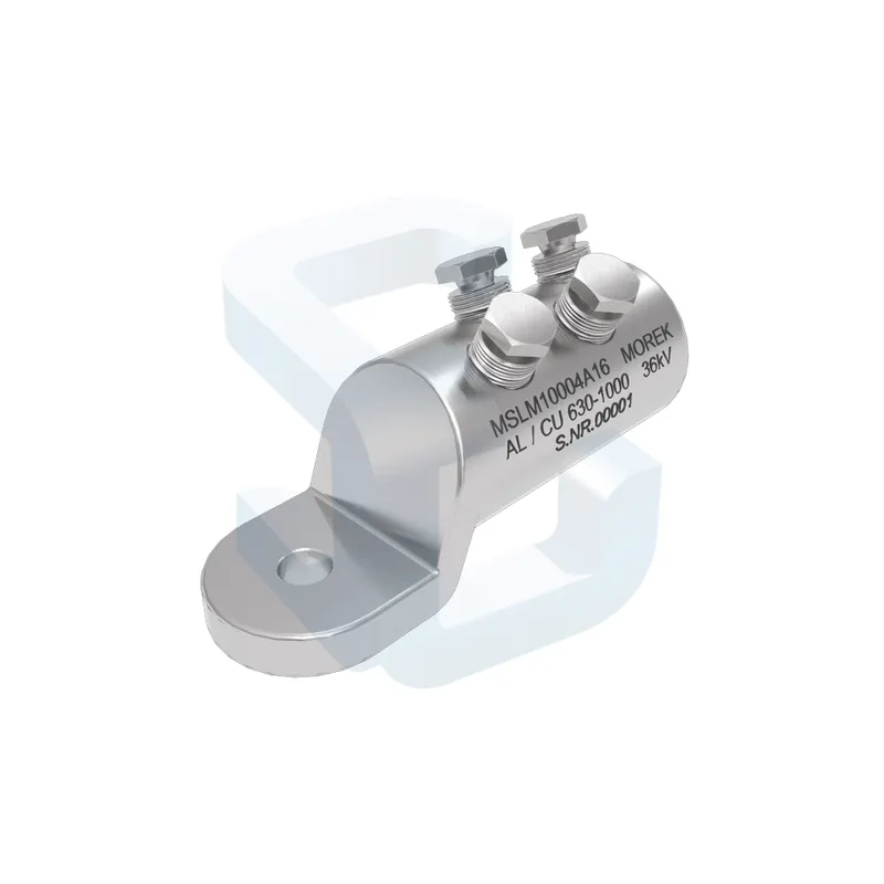 Conector cablu MSLM10004A20 Morek, Al/Cu, 630-1000 mm2, 36kV, 4x surub aluminiu, gaura M20 Promoție