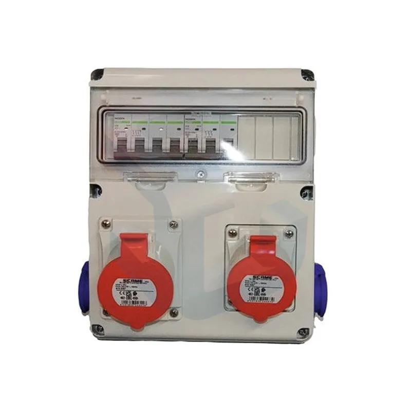 Tablou organizare santier Scame, cablat, E2, IP44, 11 module, 1 priza trifazata 16 A, 1 priza trifazata 32 A, 2 prize Schuko 16 Reduceri