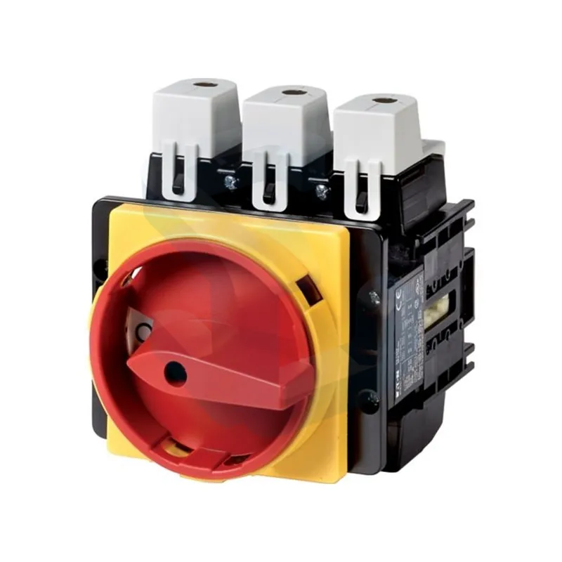Intrerupator de sarcina trifazat, 125 A, 3P+N, rosu/galben, lacatuibil, montaj pe usa Livrare gratuită
