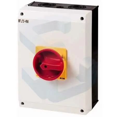 Intrerupator de sarcina trifazat, 100 A, rosu/galben, lacatuibil, in cutie Cel mai vândut