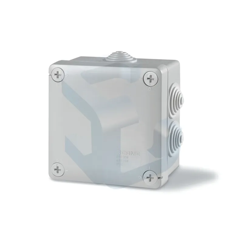 Popular Doza derivatie Scame, IP55, 100x100x50 mm, cu 7 presetupe de 29 mm, montaj aplicat