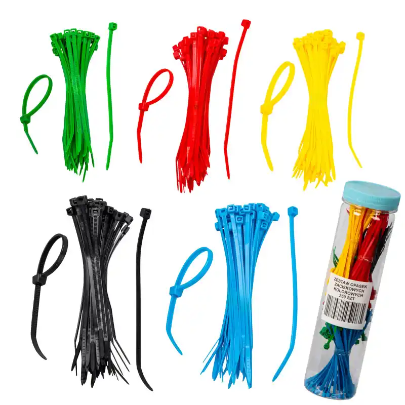 Coliere de cablu 100 × 2,5 mm, 250 buc., colorate Livrare gratuită