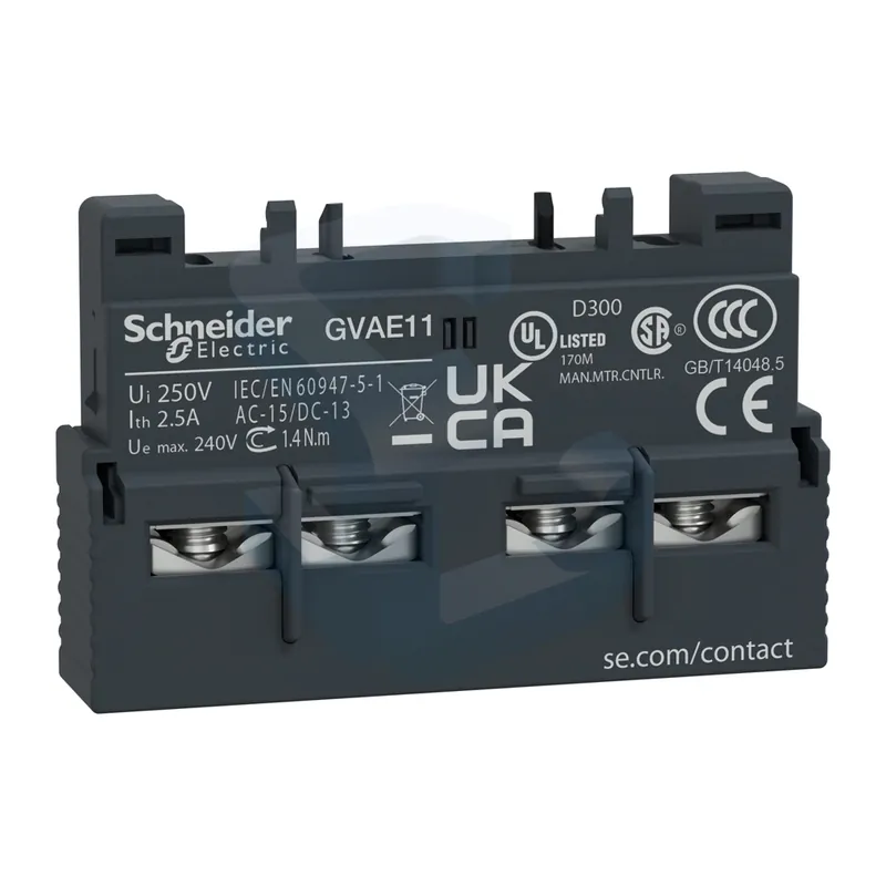 Noutate Bloc contacte auxiliare 1 NO + 1 NC, montaj frontal