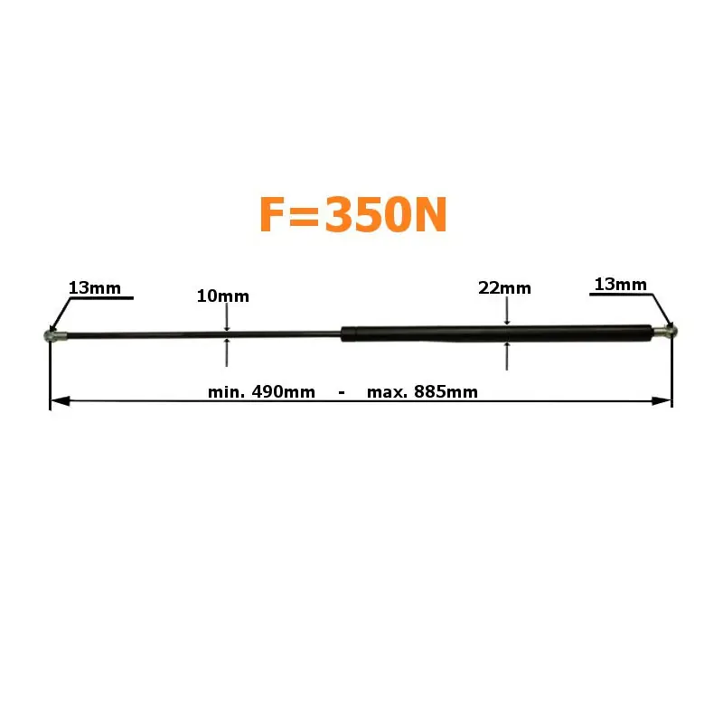 Amortizor cu gaz cu gaz pentru capotă Mf 3788102m1 885mm 350n Premium