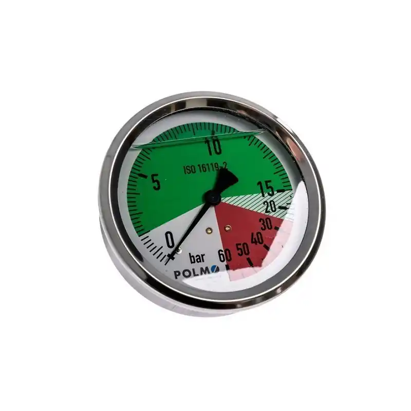 Manometru Pulverizator Glicerină 100mm 0-15/60 Bar Filet 1/4" Conexiune spate Carcasă rezistentă la acid Produs livadă Polmo Retur gratuit