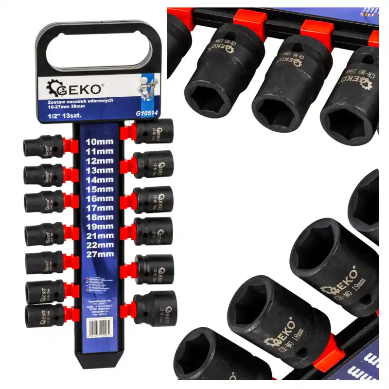 Chei tubulare de impact 1/2" 10-27mm set de 13 Geko G10514 Transport gratuit