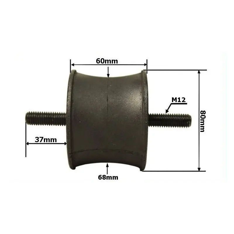 Super ofertă Tampon cauciuc Amortizor pentru docuri 80x60mm 2 șuruburi M12