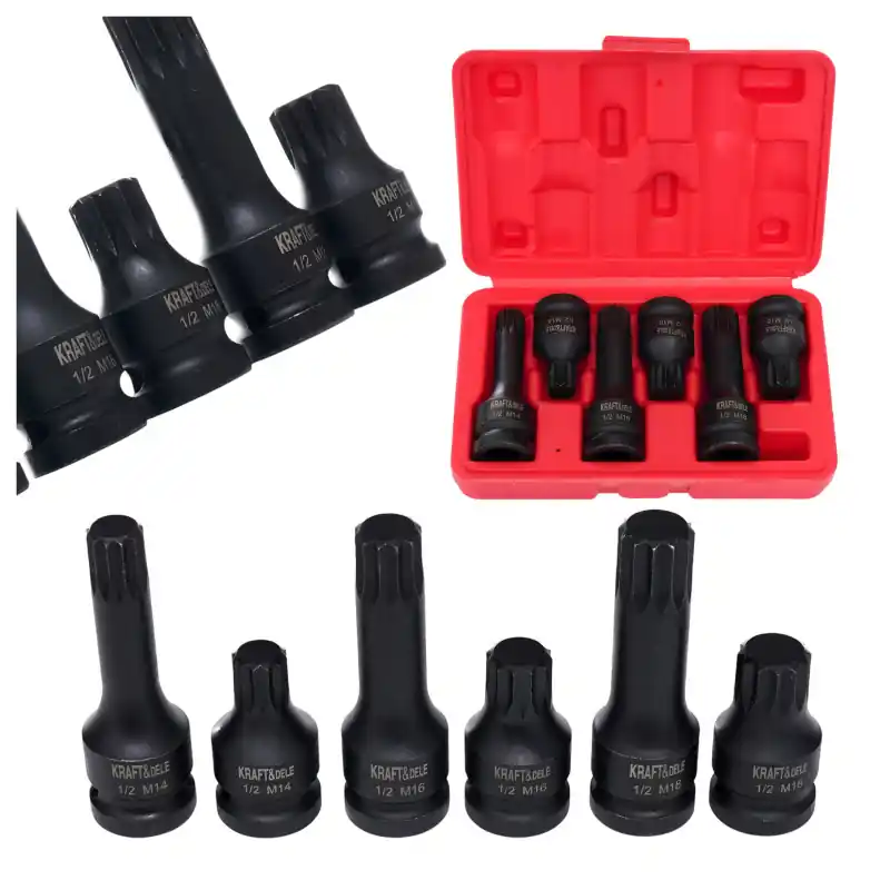 Tubulare de impact XZN 1/2" set 6 buc. M14 M16 M18 | 45 mm și 78 mm Reducere specială