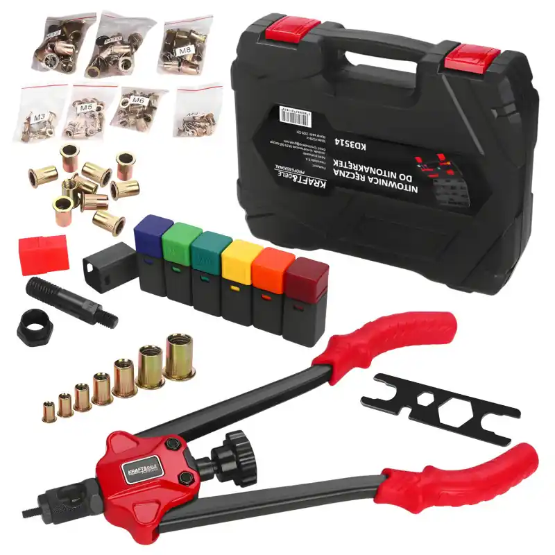 Chilipir Clește de nituit pentru piulițe nituibile M3 M4 M5 M6 M8 M10 M12 | set cu valiză