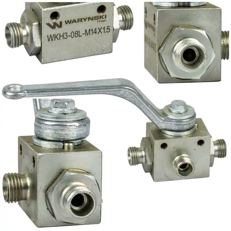 Livrare gratuită Supapă cu bilă hidraulică 3 căi 3/2 M14x1.5 08L 500bar Waryński