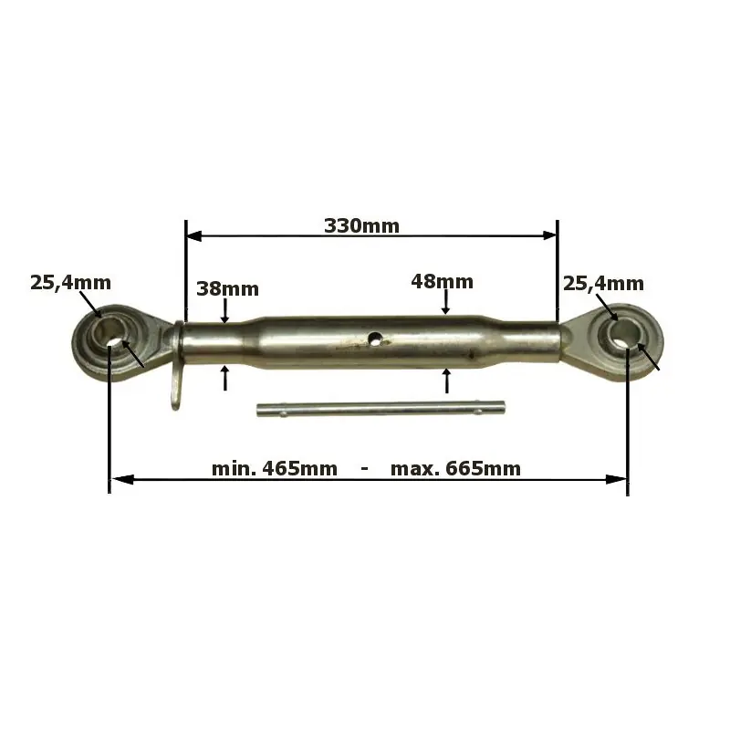 Tiranti centrali 465-665mm M30x3.5 Cat. 2-2 Preț redus