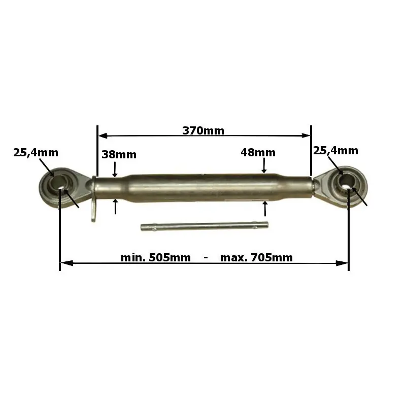 Tiranti centrali 505-705mm M30x3.5 Cat. 2-2 Livrare rapidă