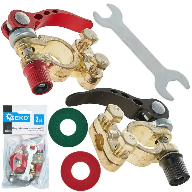 Cel mai bun preț Borne clemă baterie din alamă 6 V 12 V | set cu cheie și protecții