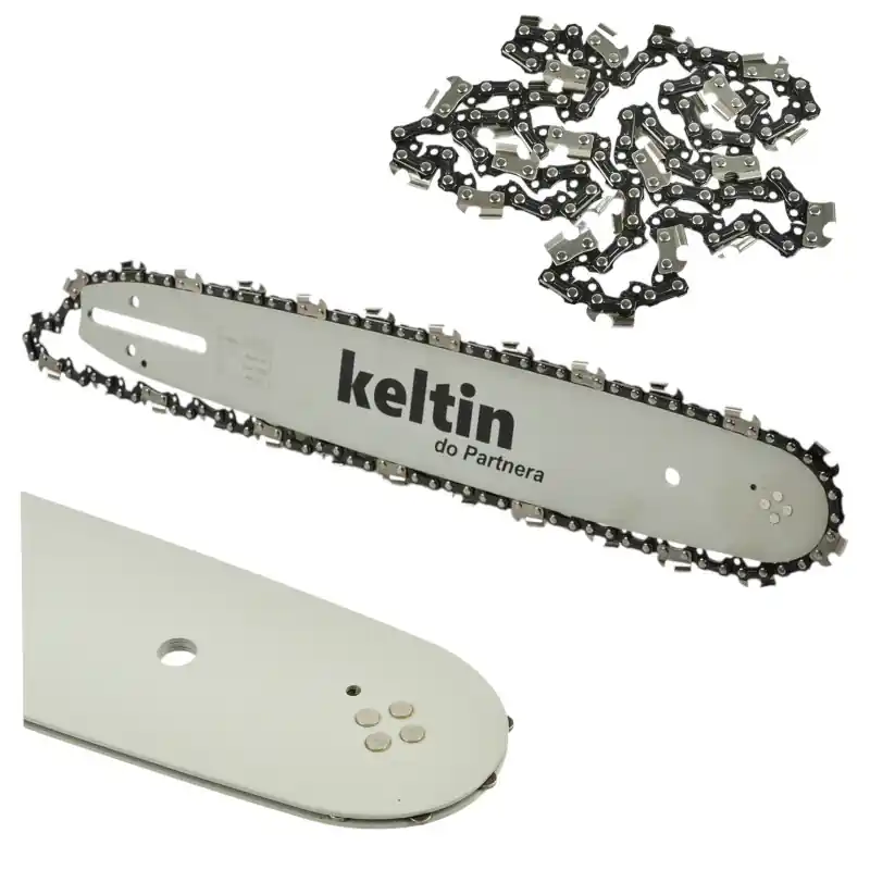 Șină de ghidaj 35 cm 14" 3/8" 1,3 mm 52 zale pentru drujbă Partner + 2 buc. lanț set Keltin Ofertă exclusivă