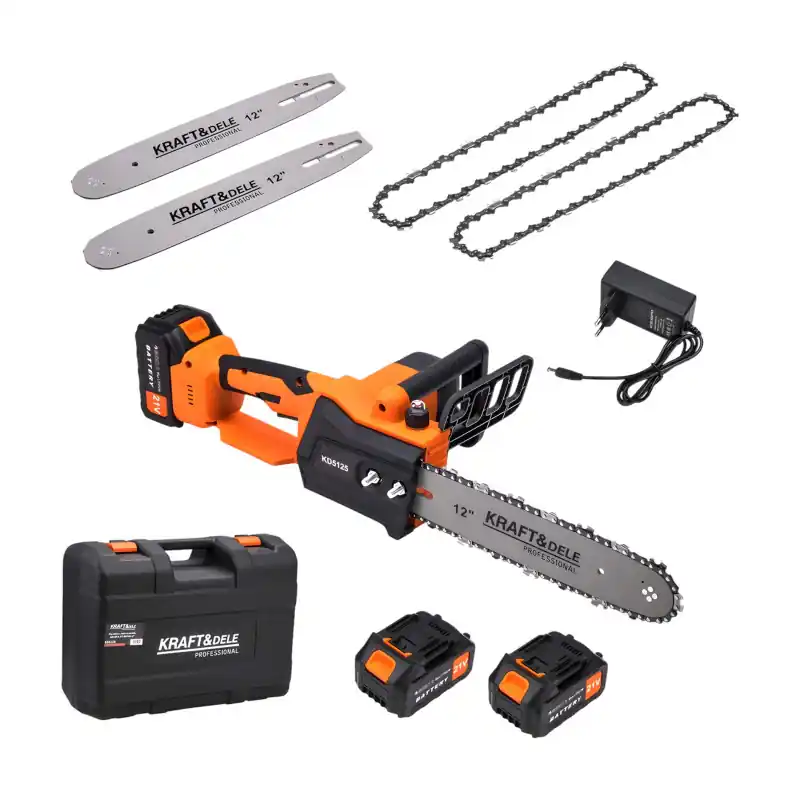 Ofertă exclusivă Ferăstrău cu lanț pe acumulator cu șină 30 cm | 2x baterii 4 Ah | valiză