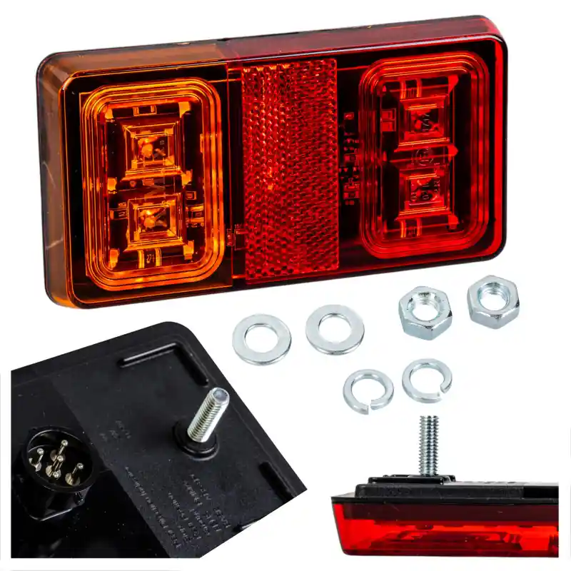 Lampă spate LED 12V/24V 16-LED tip baionetă, omologare ECE R3 R6 R7 R10 Kamar Preț redus