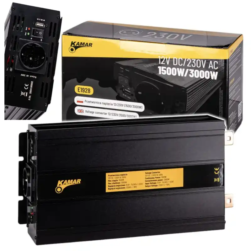 Invertor tensiune 12 V → 230 V 1500 W 3000 W KAMAR E1928 Cumpără acum