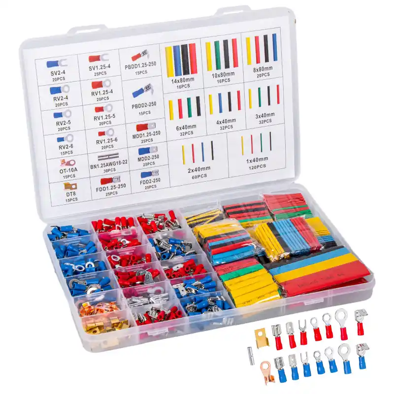 Livrare rapidă Conectori izolați pentru cabluri, set cu tuburi termocontractabile, 678 bucăți