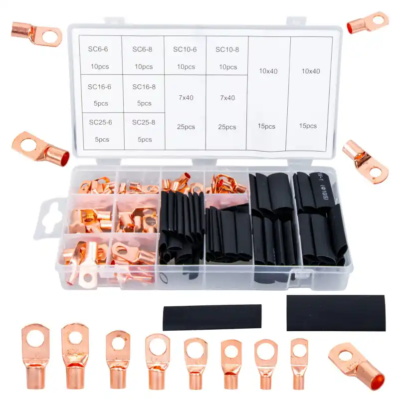 Papuci inelari auto din cupru, neizolați, M6/M8, set 140 bucăți Reducere specială