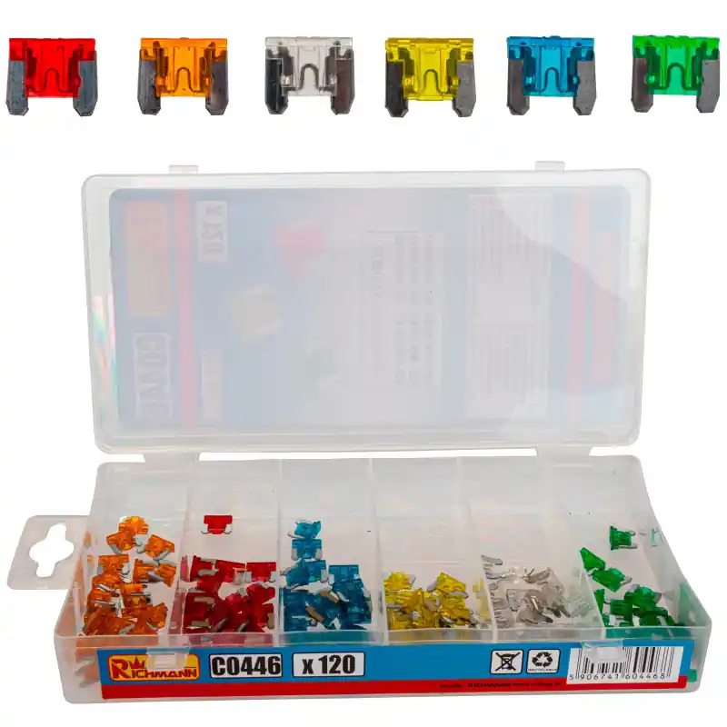 Calitate înaltă Set siguranțe auto tip lamă MINI low profile (profil redus), 120 bucăți