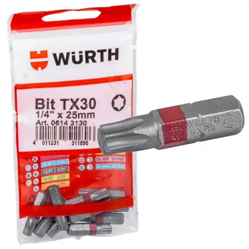 Comandă acum Bit TORX TX30 1/4" 25 mm WURTH