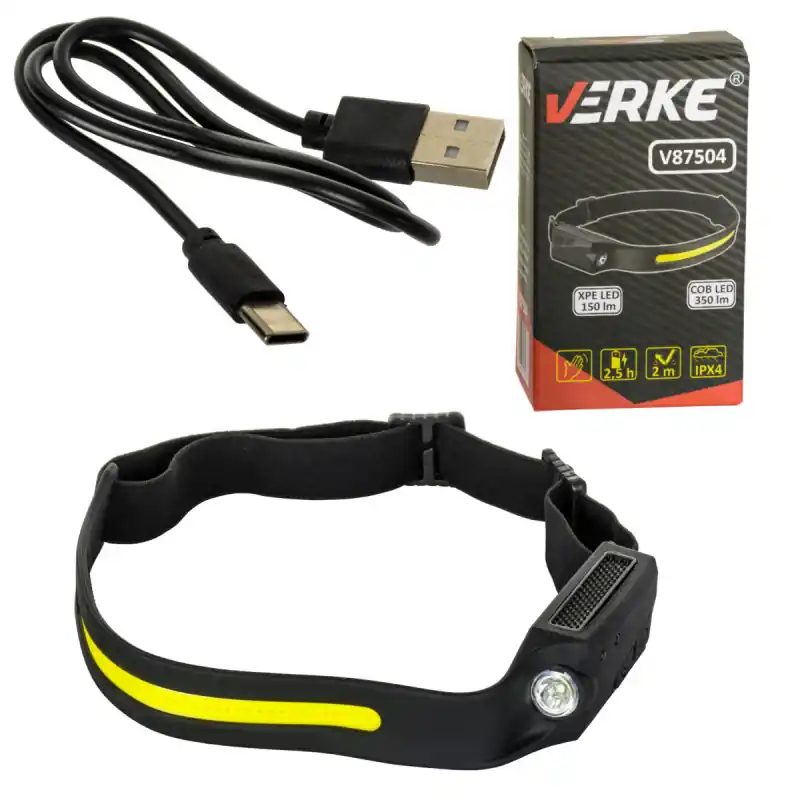 Lampă frontală LED tip crosă pe cap USB-C puternică Comandă acum