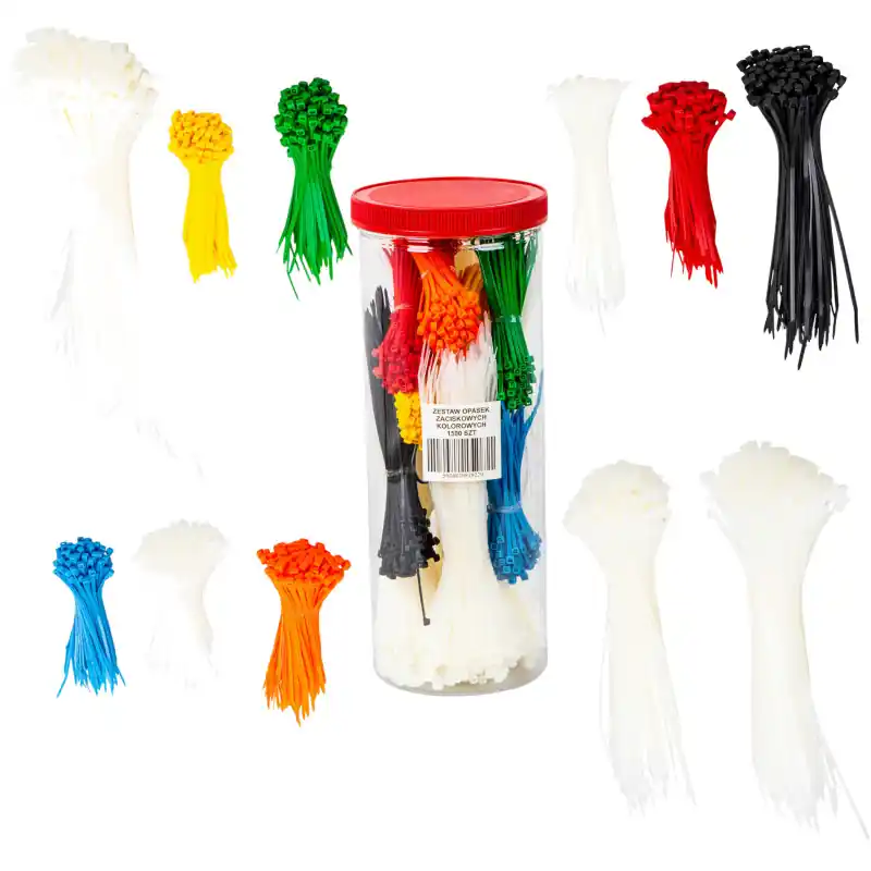 Preferatul clienților Coliere de cablu 100 × 2,5 mm, 1500 buc., colorate, tub