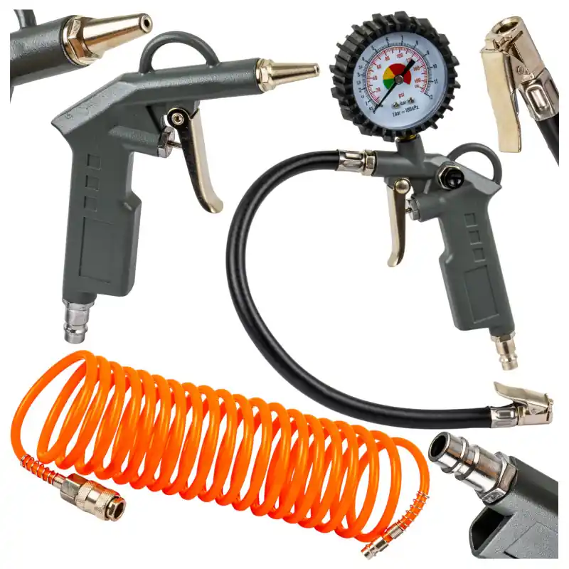Cumpără acum Set pistol umflat roți 0–12 bar + pistol suflare + furtun 5 m