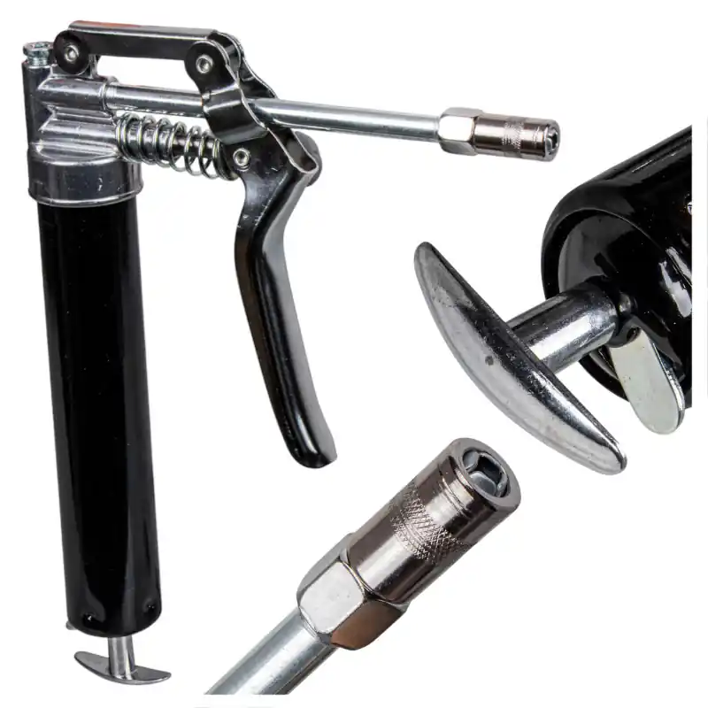 Ofertă limitată Pompă de gresare manuală 120g din oțel ergonomică, compactă