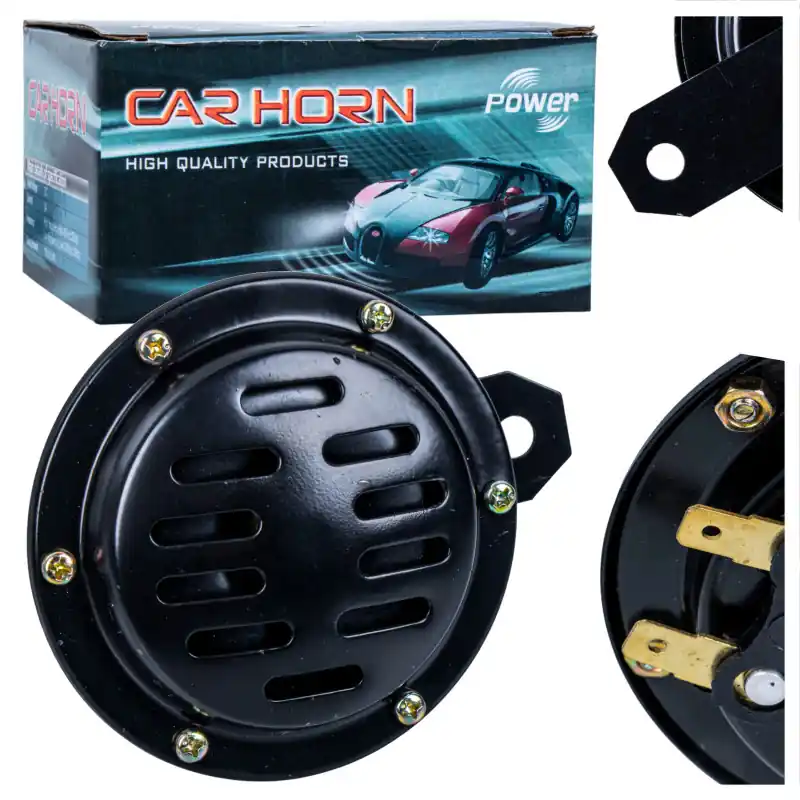 Claxon electric rotund negru de 12V 100mm Cumpără acum