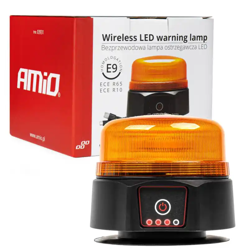 Girofar LED fără fir R65 R10, acumulator, magnet Amio Nu rata