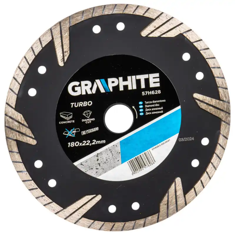 Disc diamantat Turbo super subțire 180x22.2mm Grafit Preț promoțional