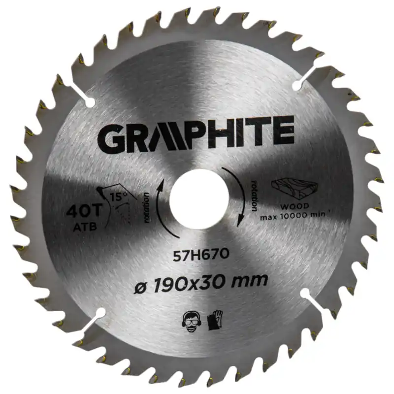 Vezi acum Disc de taiere lemn din carbură 190x30mm, 40 dinți, grafit