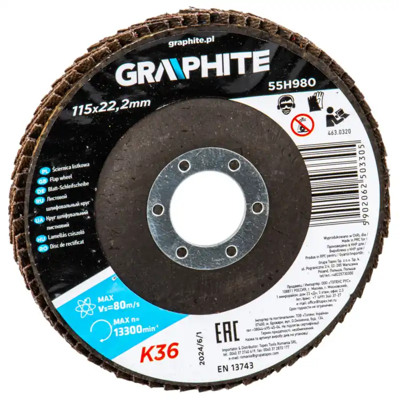 Disc lamelar 115x22,2mm K36 Graphite Premium