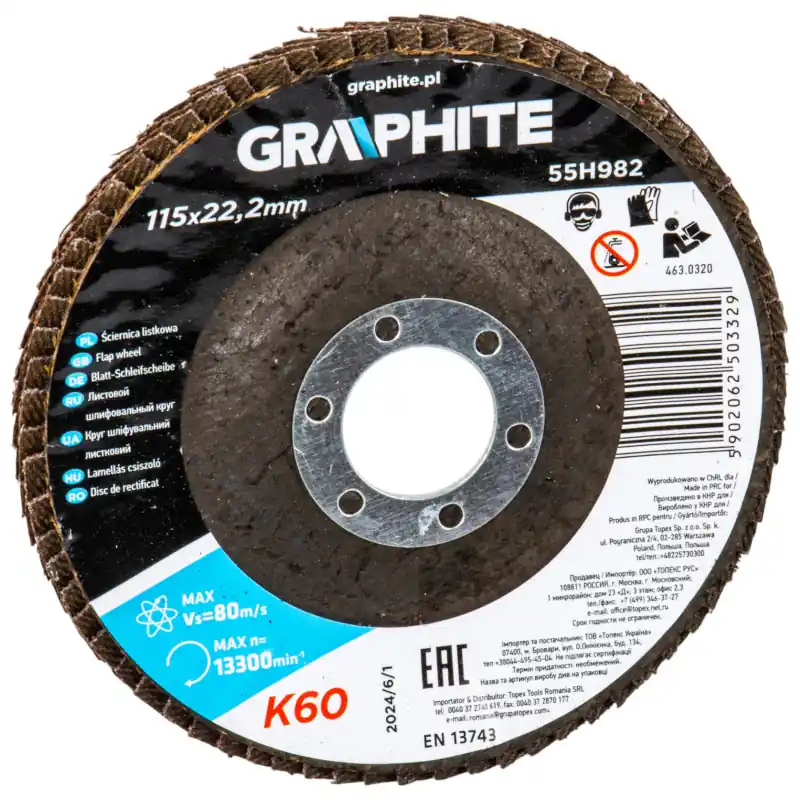 Disc lamelar 115x22,2mm K60 Graphite Popular