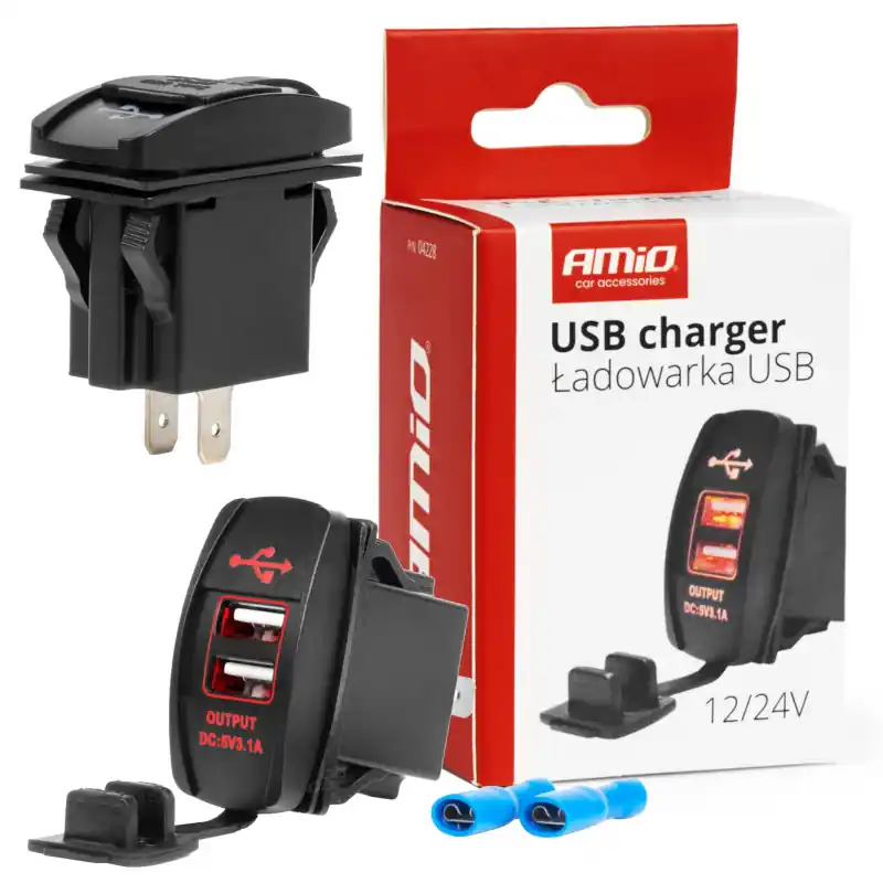 Bestseller Încărcător auto USB impermeabil tip „barcă” 2xUSB 12V 24V Amio