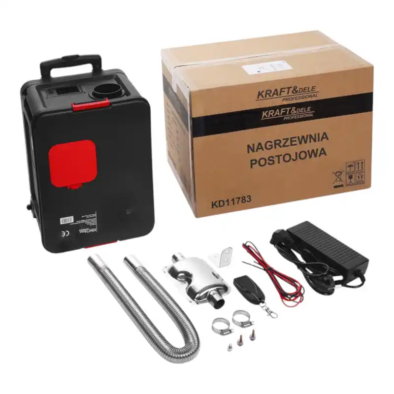 Aerotermă pe motorină cu evacuare gaze 9kW 12V 24V 230V | pentru garaj auto/remorcă Retur ușor