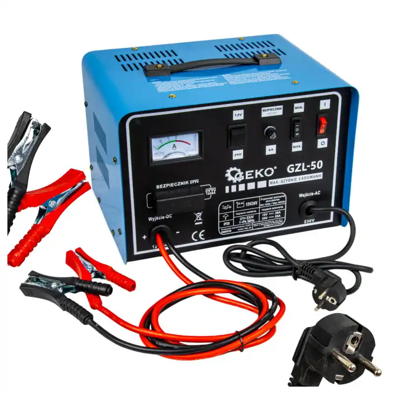 Redresor auto pentru acumulatori 12 V 24 V GZL-50 Geko Chilipir