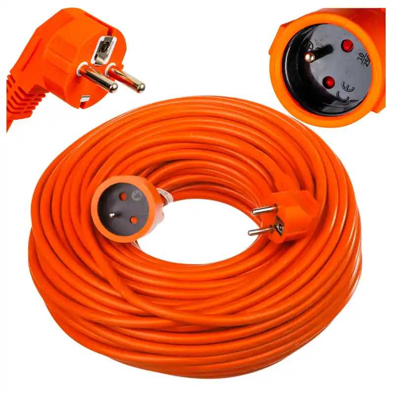 Prelungitor grădină 30 m tip construcții portocaliu cablu pentru mașină de tuns 3 fire Preț promoțional